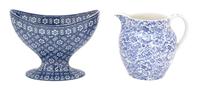 Two English Blue and White Transfer Decorated Items Height of taller 6 3/4 inches. — 20TH CENTURY
