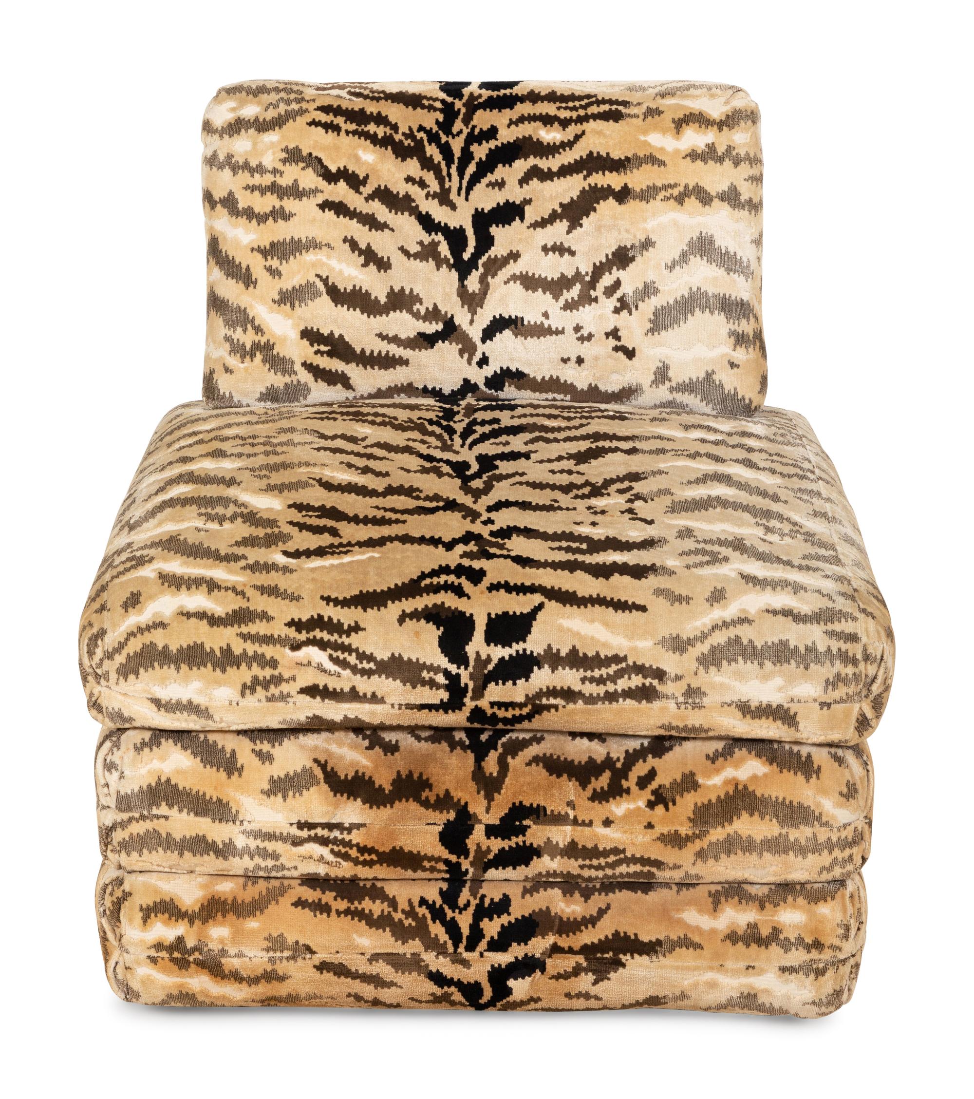 A Contemporary Custom Upholstered Slipper Chair