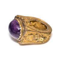 A Gilt Bronze Amethyst-Inset Papal Ring of Pope Paul V