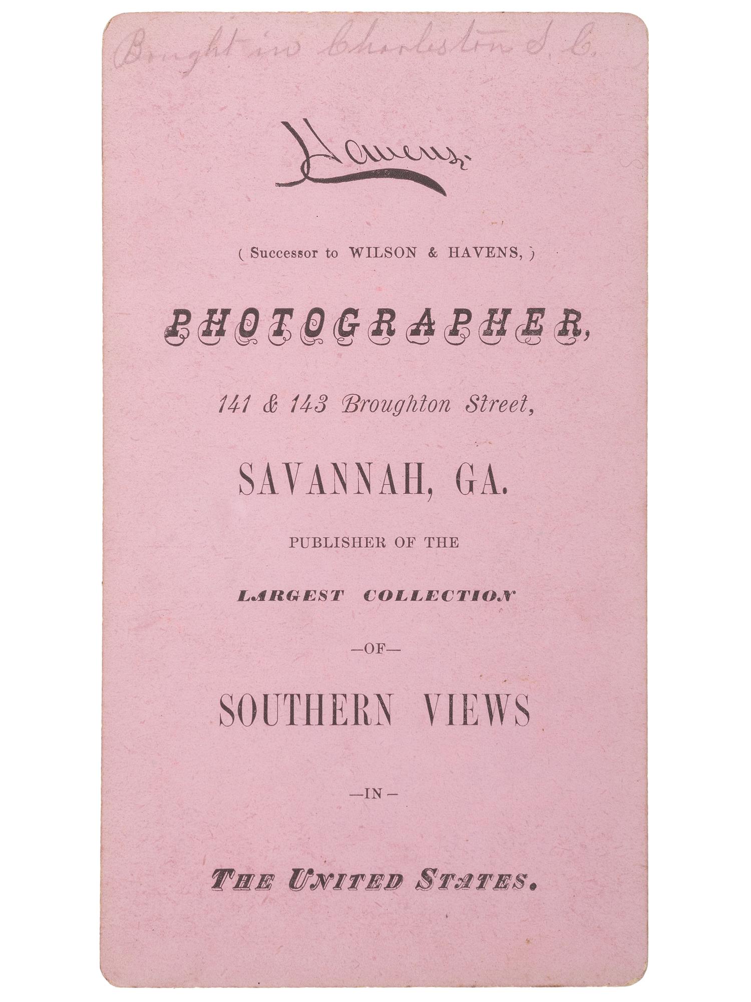 [EARLY PHOTOGRAPHY]. PALMER, J.A., and HAVENS, photographers. A group of 2 stereoviews of African American subjects, incl. Chimney Sweeps and Cotton Pickers . Ca 1870s.