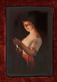A German Painted Porcelain Plaque