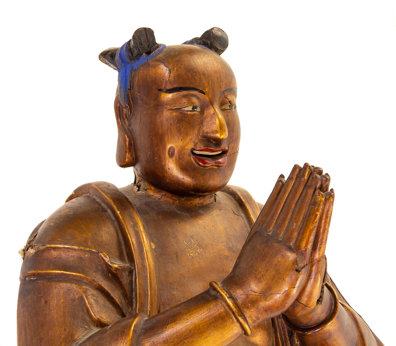 A Chinese Gilt Figure of a Boy