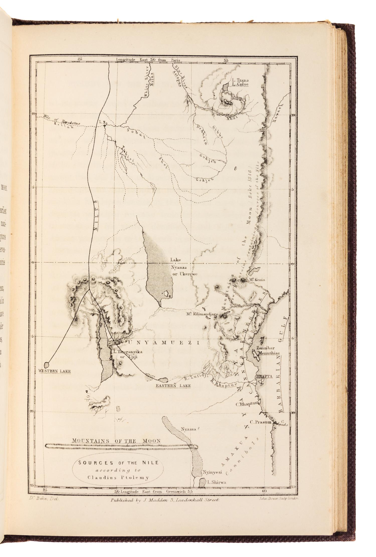 BEKE, Charles Tilstone (1800-1874). The Sources of the Nile. London: James Madden, 1860. FIRST EDITION, PRESENTATION COPY.
