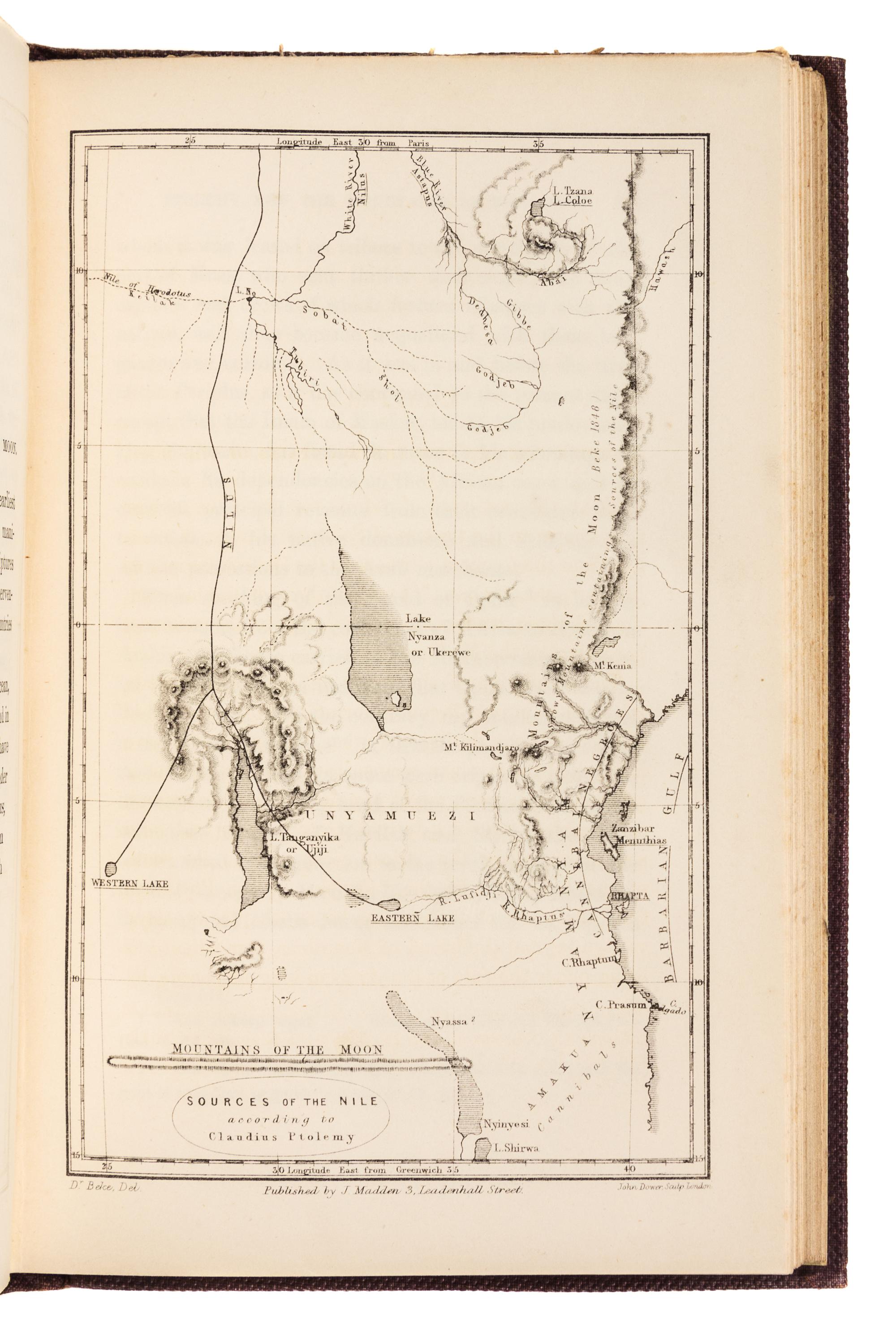 BEKE, Charles Tilstone (1800-1874). The Sources of the Nile. London: James Madden, 1860. FIRST EDITION, PRESENTATION COPY.