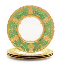 A Set of Four Lenox Porcelain Plates, Diameter 10 1/2 inches. — FRANK G. HOLMES, CIRCA 1906-1930