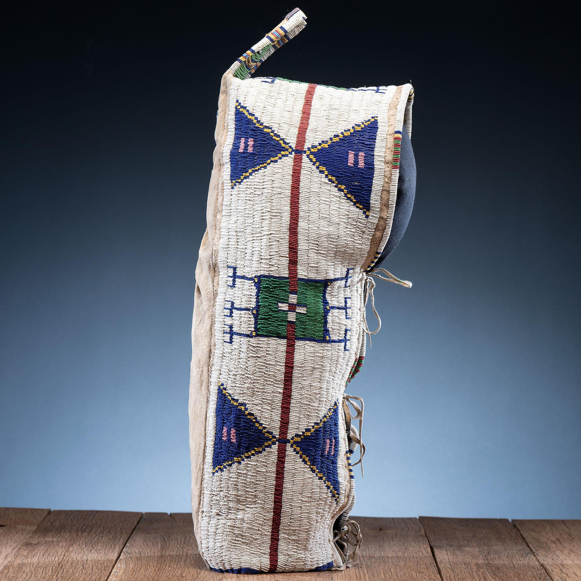 Sioux Child's Beaded Hide Cradle