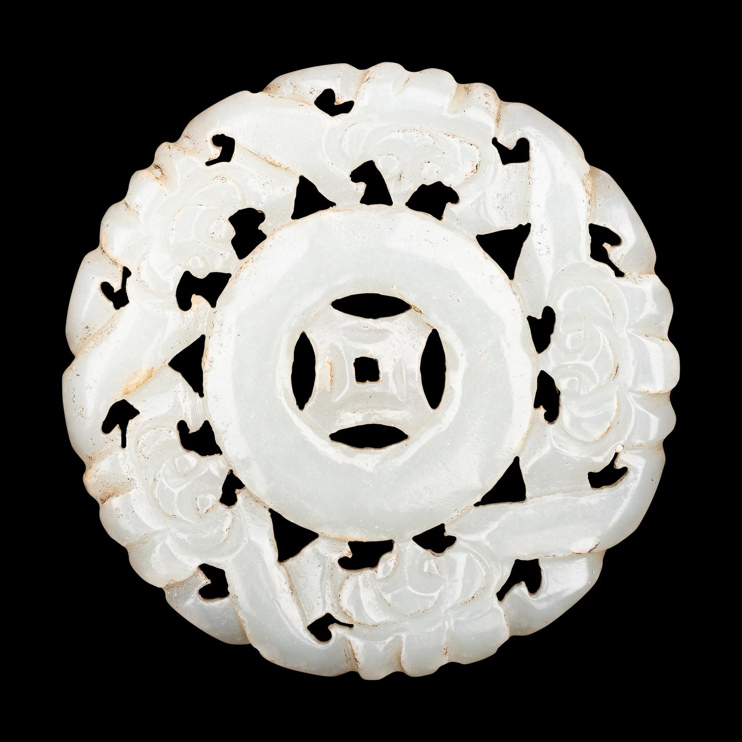 Three Pale Celadon Jade Pendants