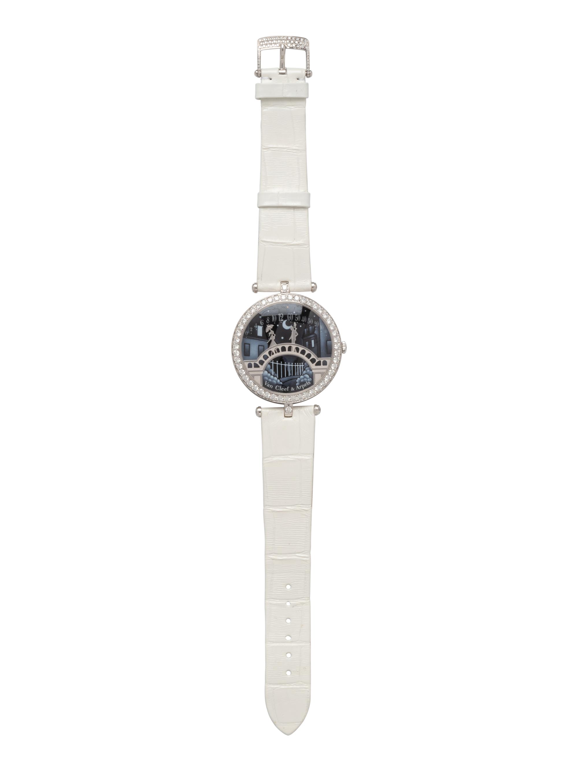 VAN CLEEF & ARPELS, REF. VCARO8TY00 18K WHITE GOLD 'PONT DES AMOUREUX' WATCH