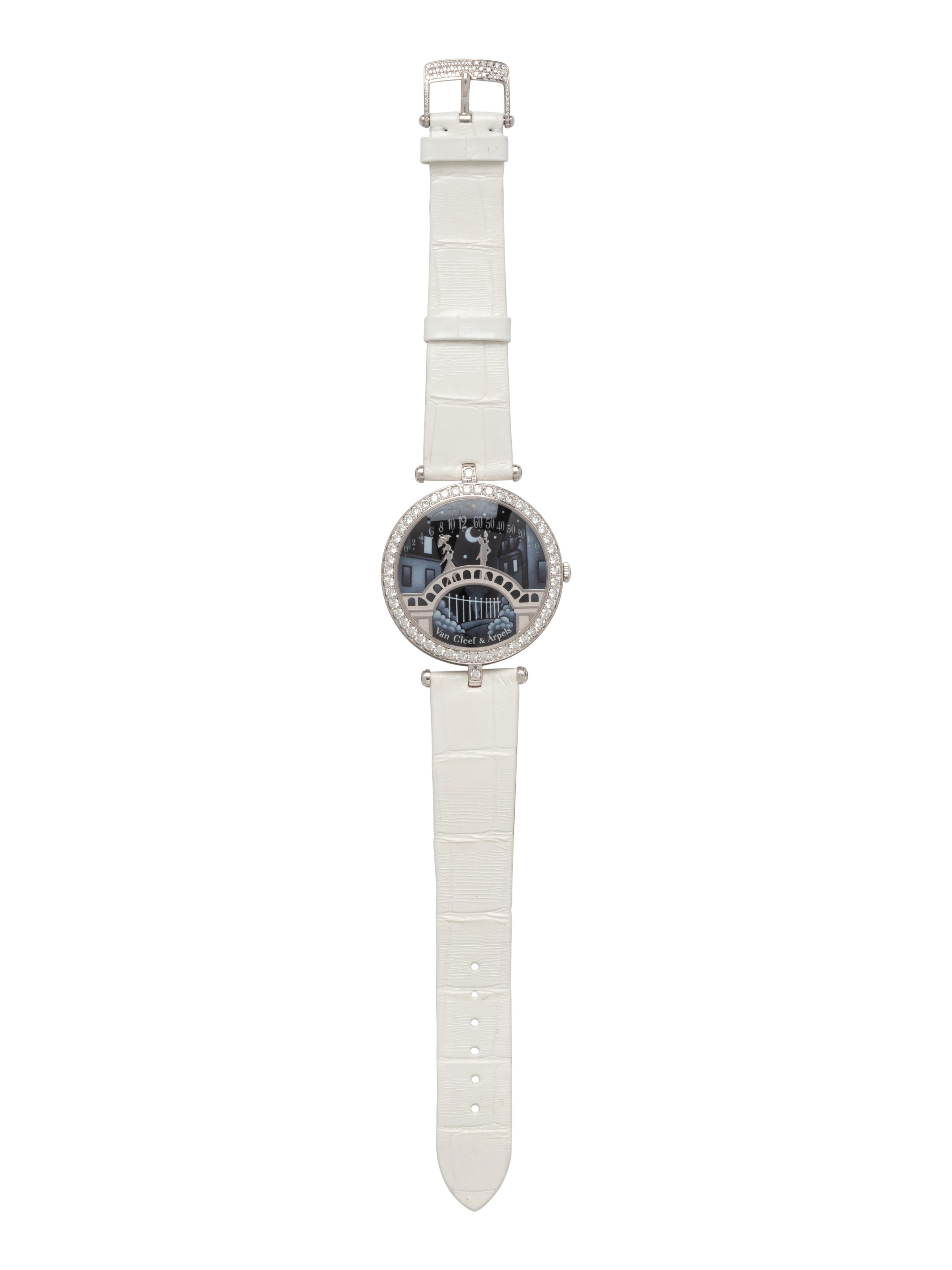 VAN CLEEF & ARPELS, REF. VCARO8TY00 18K WHITE GOLD 'PONT DES AMOUREUX' WATCH