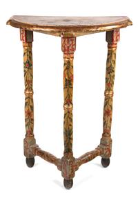 An Italian Painted Console Table Height 36 1/2 x width 26 x depth 13 1/2 inches. — 19TH CENTURY