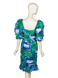 Claude Riha, Ruched Silk Dress