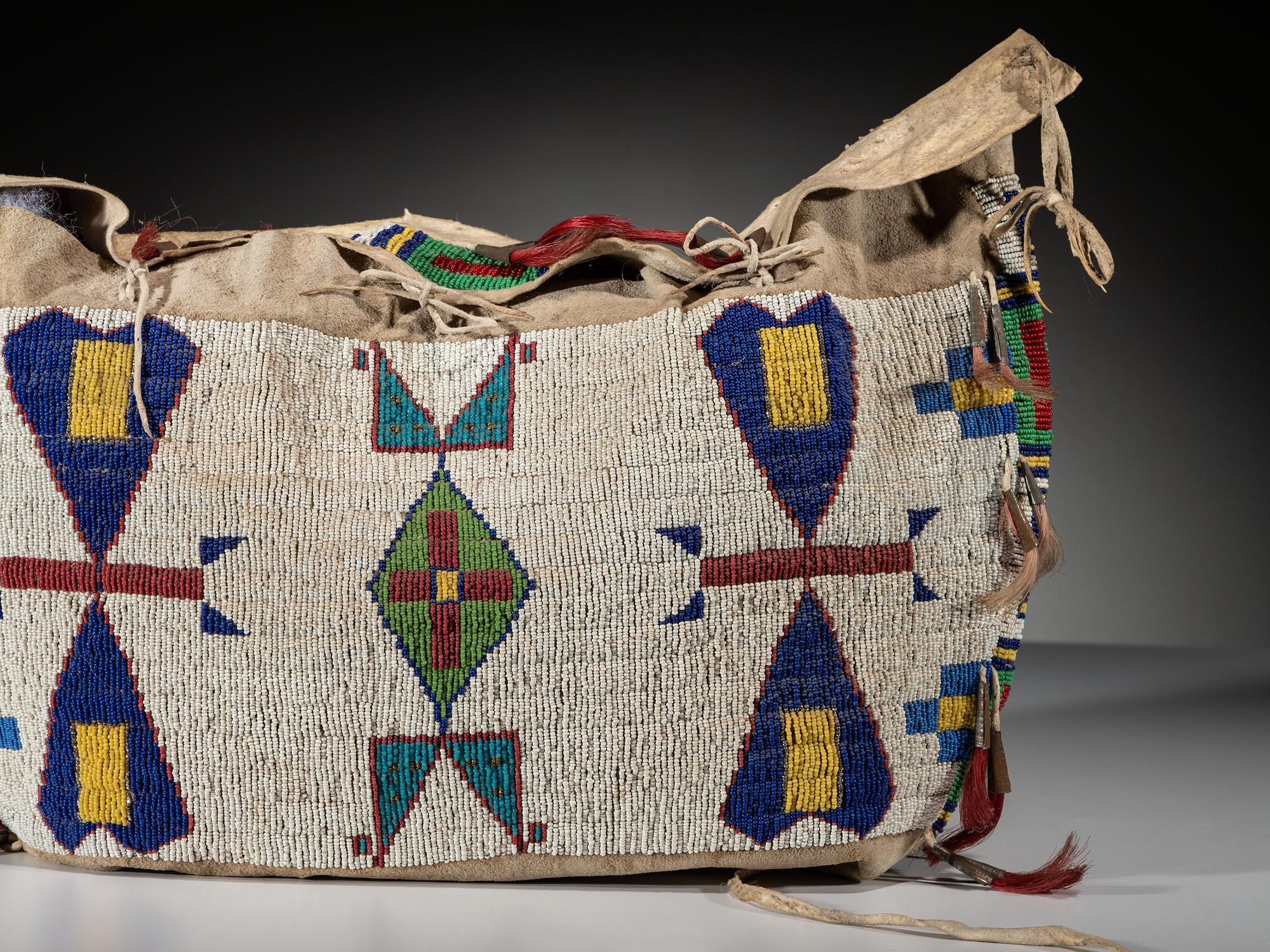 Sioux Beaded Hide Possible Bags, Matched Pair
