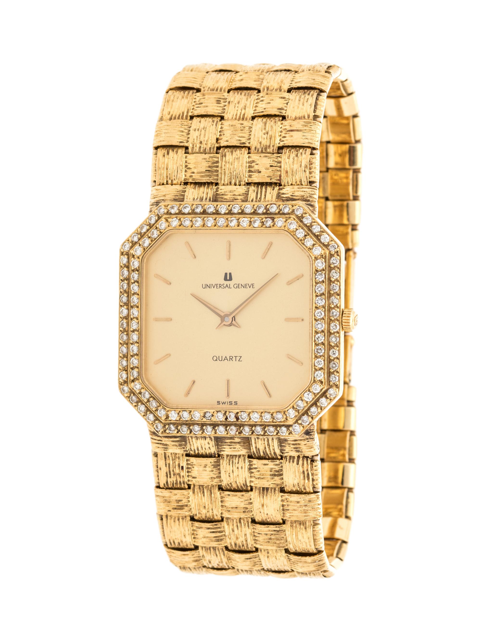 UNIVERSAL GENEVE, 18K YELLOW GOLD AND DIAMOND WRISTWATCH