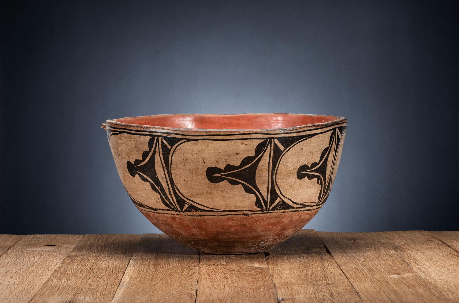 Kewa Pottery Dough Bowl, with Native Repair