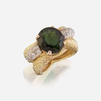 A tourmaline, diamond, and eighteen karat gold ring, La Triomphe