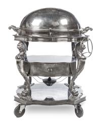 An English Silver-Plate Roast Cart Width 36 inches. — ISRAEL FREEMAN & SON, 20TH CENTURY