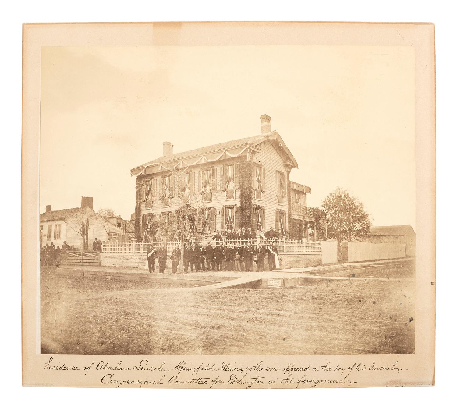 Abraham Lincoln [LINCOLNIANA]. The Congressional Committee, Lincoln's Funeral Springfield Illinois, 3 May 1865.