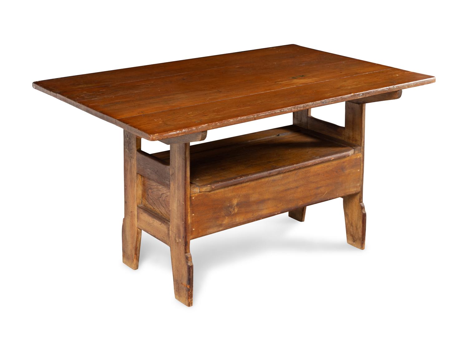 A Grain-Painted Hutch Table
