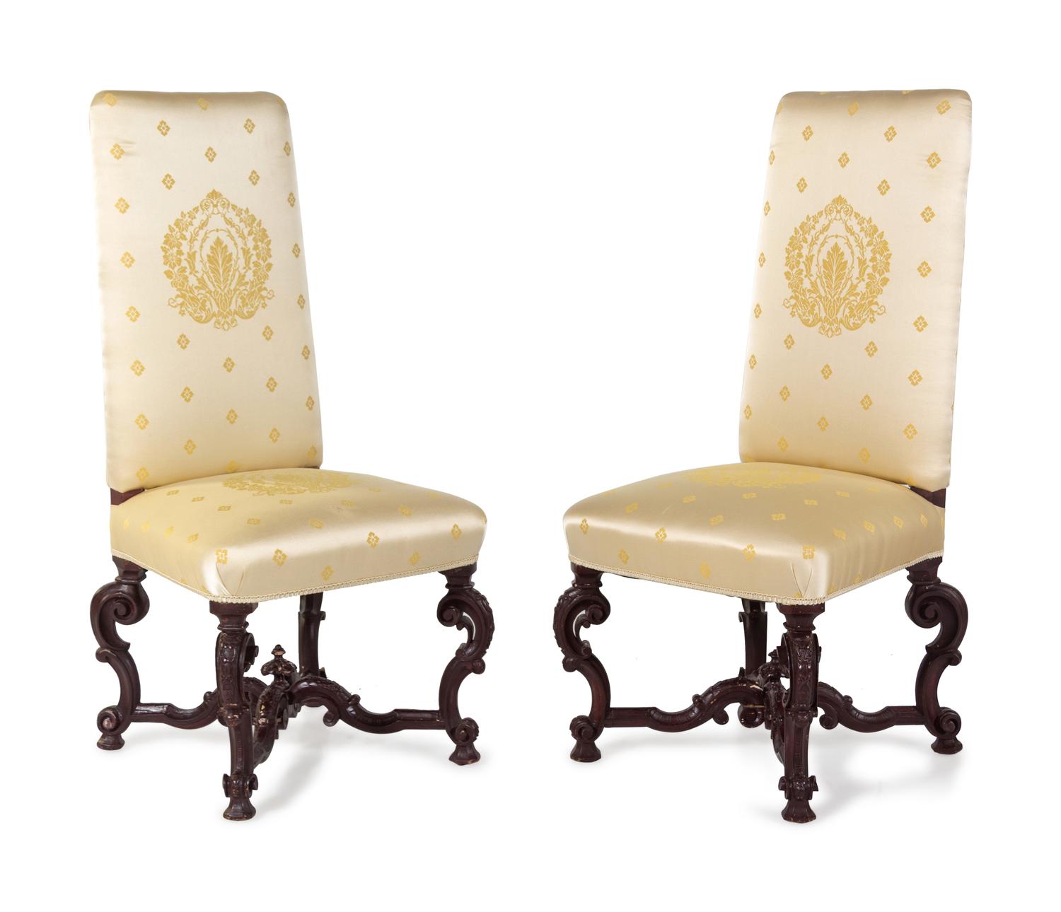 A Set of Eight Louis XIV Style Painted Dining Chairs