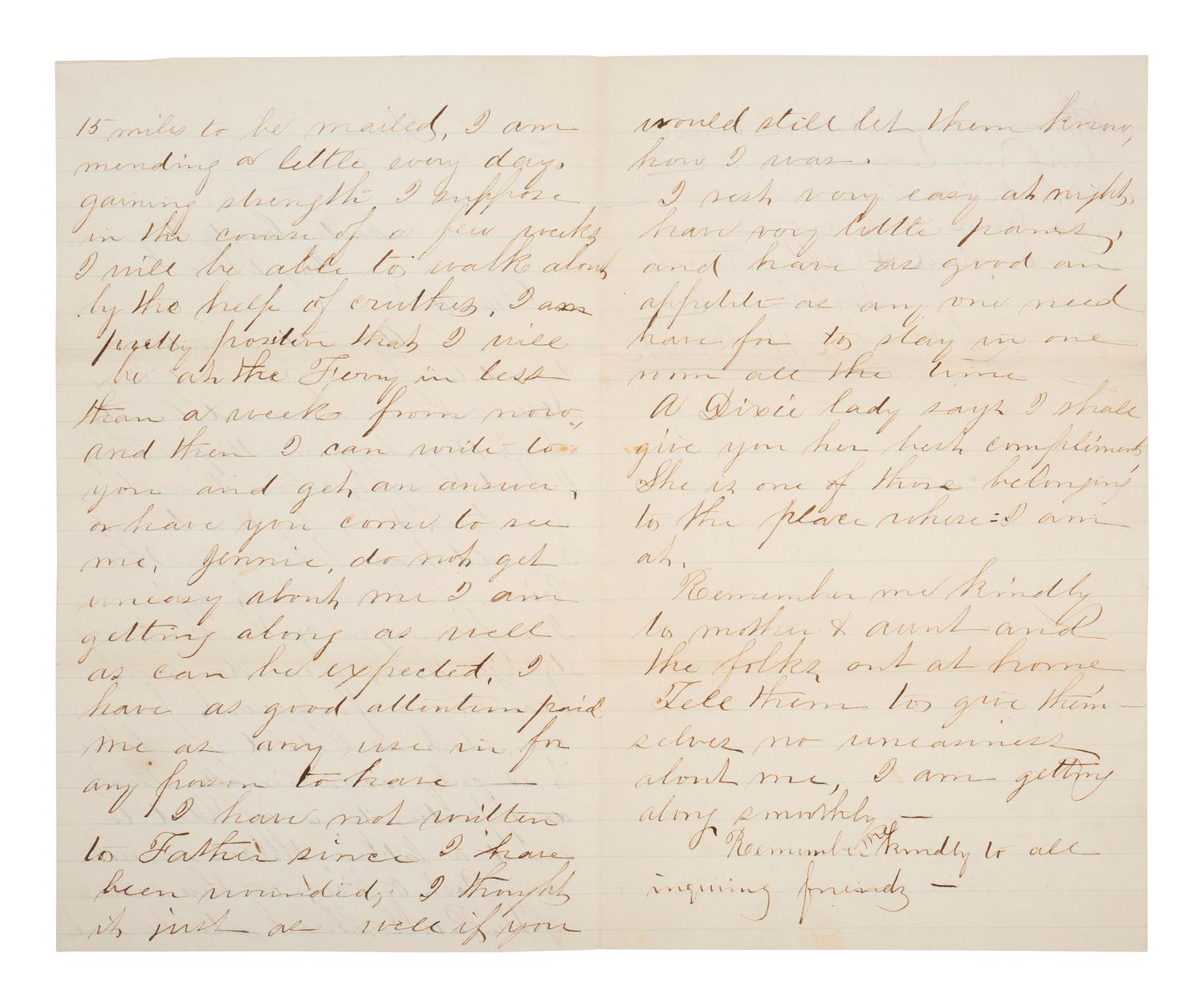 [CIVIL WAR]. 2 letters written to the wife of Captain John H. Black, 12th Pennsylvania Cavalry.