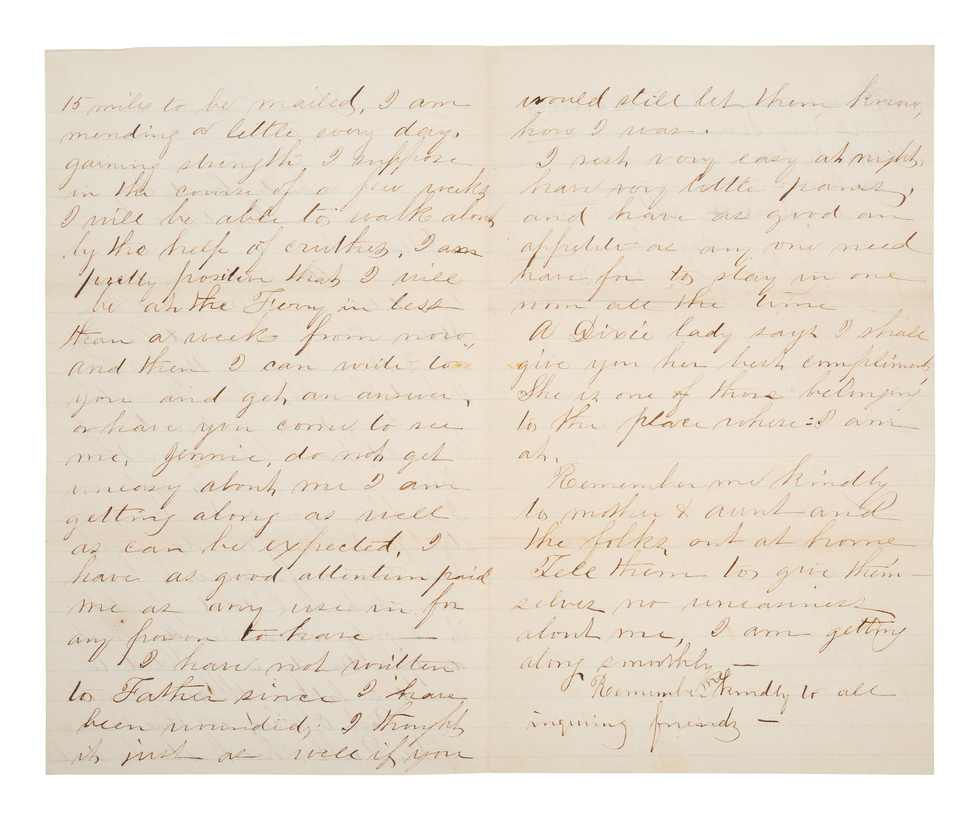 [CIVIL WAR]. 2 letters written to the wife of Captain John H. Black, 12th Pennsylvania Cavalry.