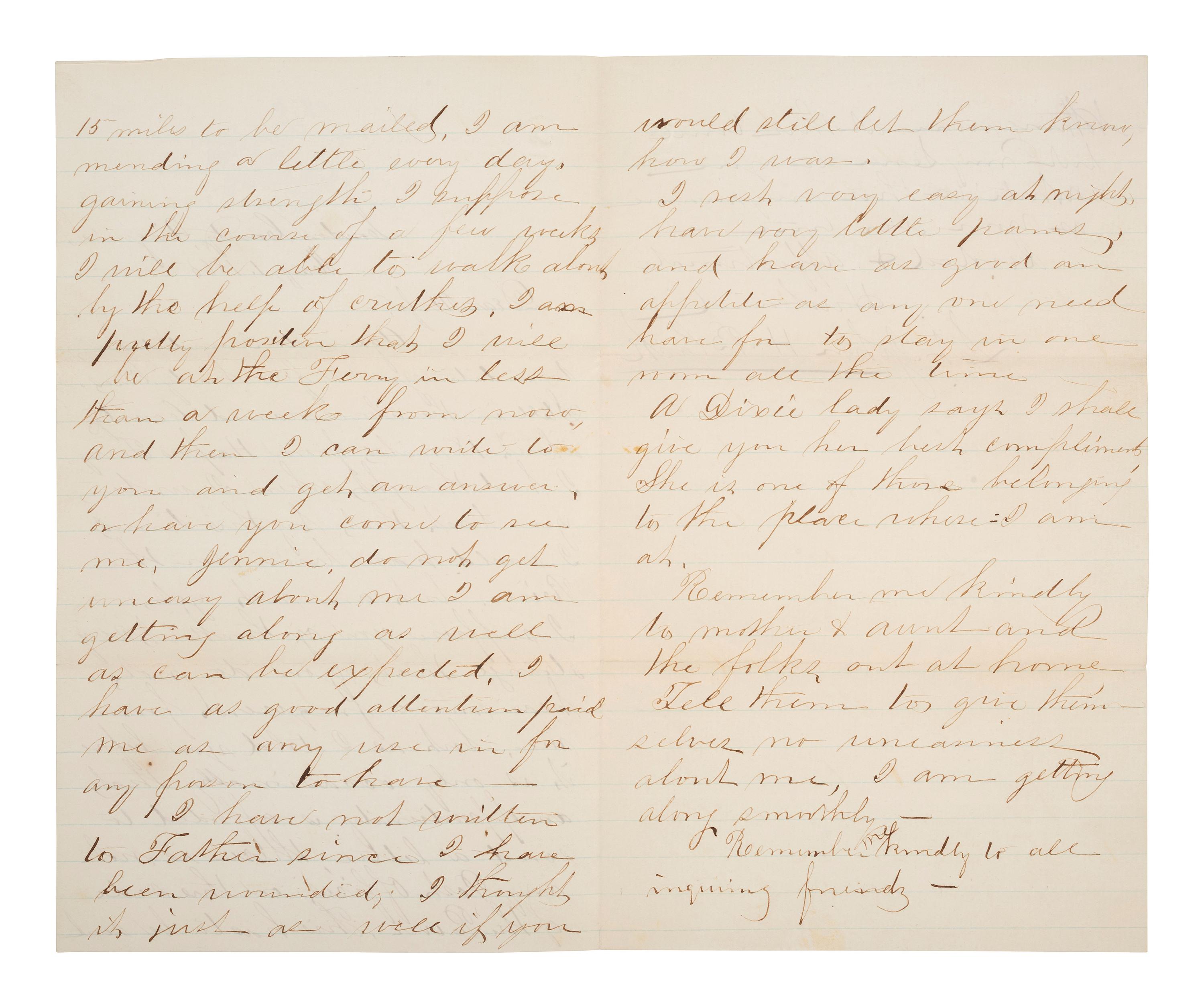 [CIVIL WAR]. 2 letters written to the wife of Captain John H. Black, 12th Pennsylvania Cavalry.