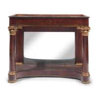 A Classical Parcel-Gilt and Mahogany Pier Table