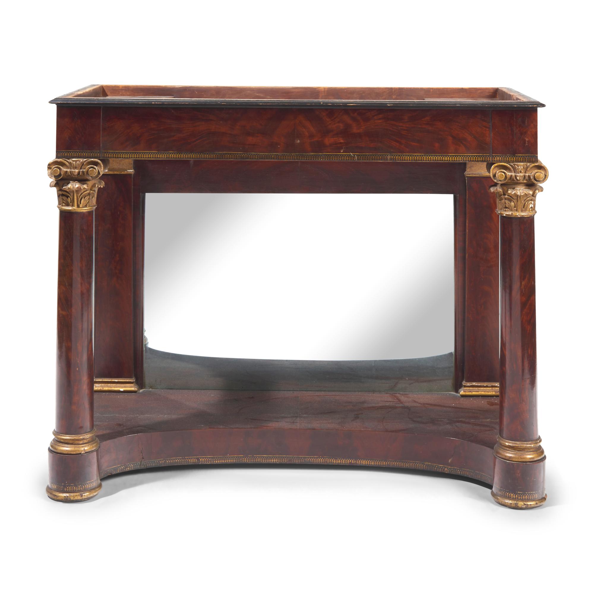 A Classical Parcel-Gilt and Mahogany Pier Table