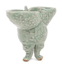 A Longquan Celadon Glazed Porcelain Jue -Form Cup