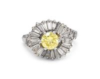 COLORED DIAMOND AND DIAMOND RING