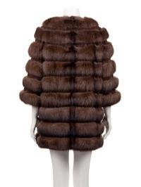 J. Mendel Natural Barguzine Sable and Suede Stroller Coat