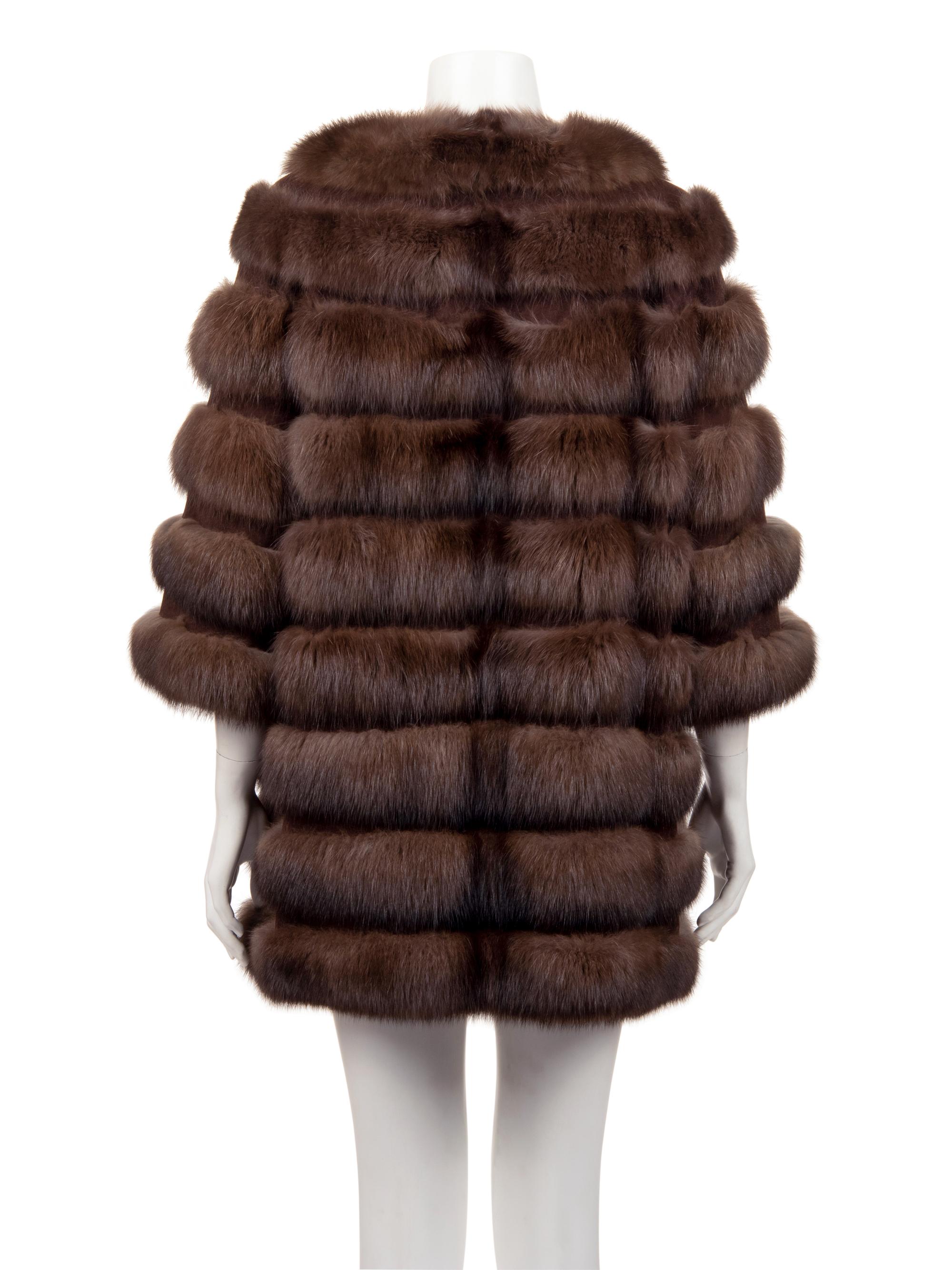 J. Mendel Natural Barguzine Sable and Suede Stroller Coat