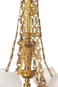 A Cornelius and Baker Six-Light Gilt Metal Gasolier