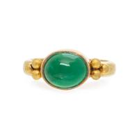 BIKAKIS & JOHNS, HIGH KARAT YELLOW GOLD AND EMERALD RING