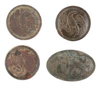 [CIVIL WAR]. 4 dug items, incl. Eagle Breast Plates and US Box Plate.