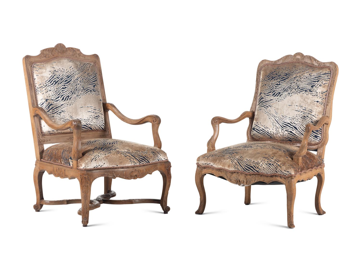 Two Régence Beechwood Fauteuils