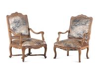 Two Régence Beechwood Fauteuils