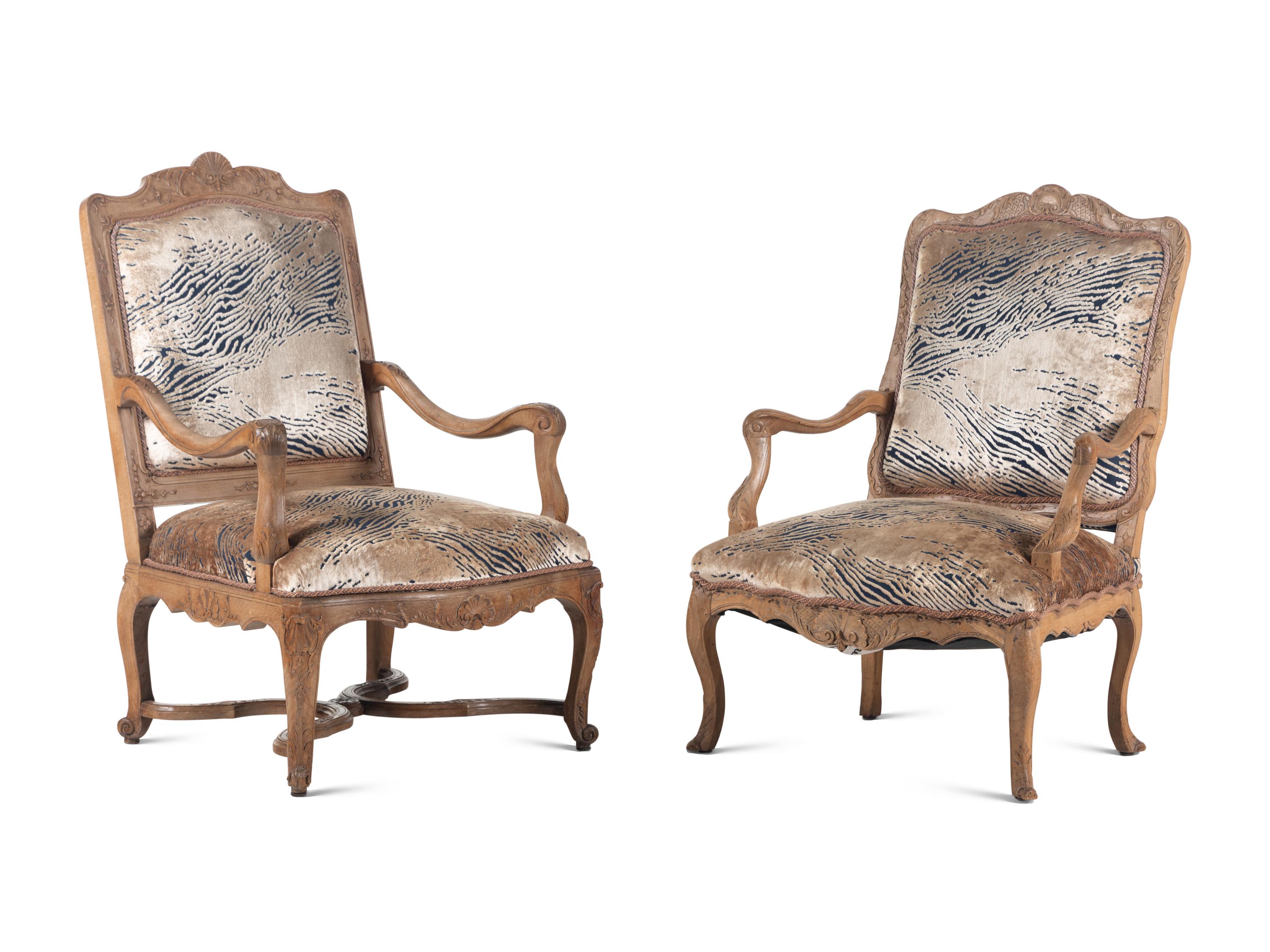 Two Régence Beechwood Fauteuils