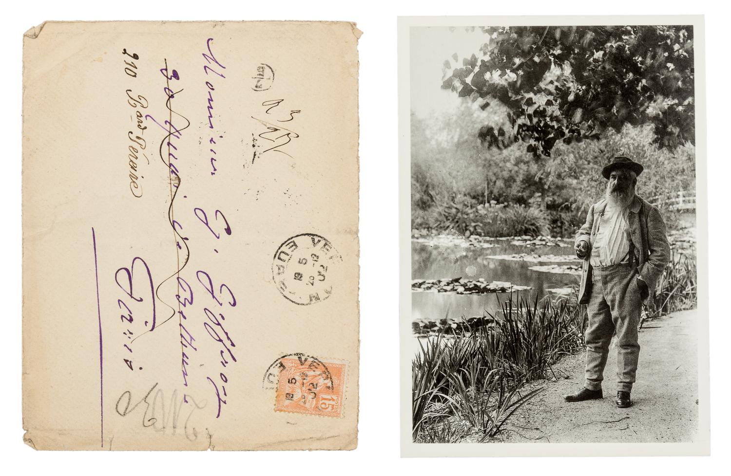 MONET, Claude. Autographed letter signed ("Claude Monet"), in purple ink, in French, to art critic Gustave Geffroy, 1902.