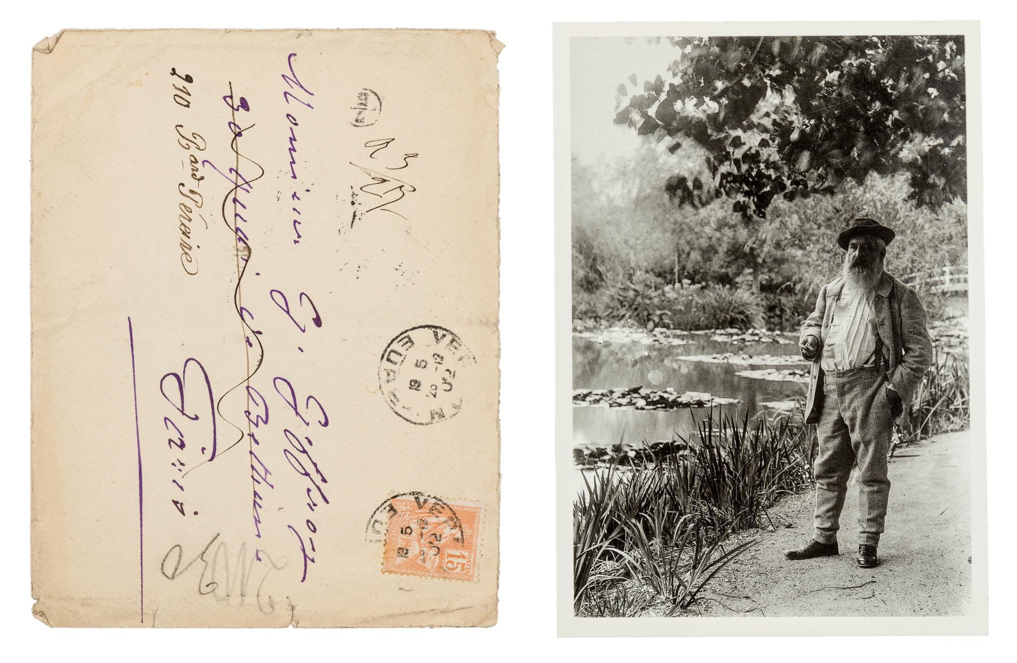 MONET, Claude. Autographed letter signed ("Claude Monet"), in purple ink, in French, to art critic Gustave Geffroy, 1902.