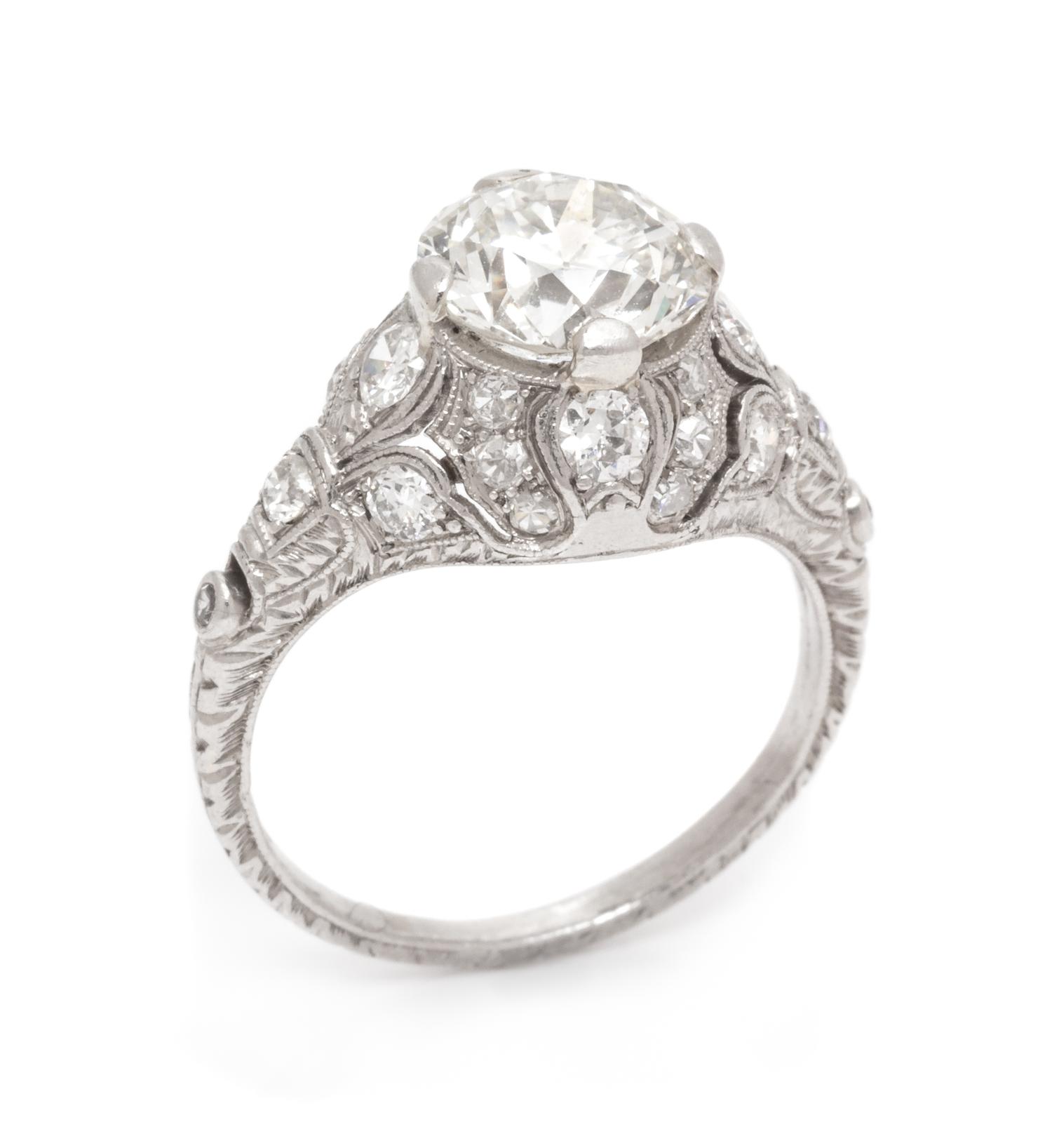 An Art Deco Platinum and Diamond Ring, 3.20 dwts.