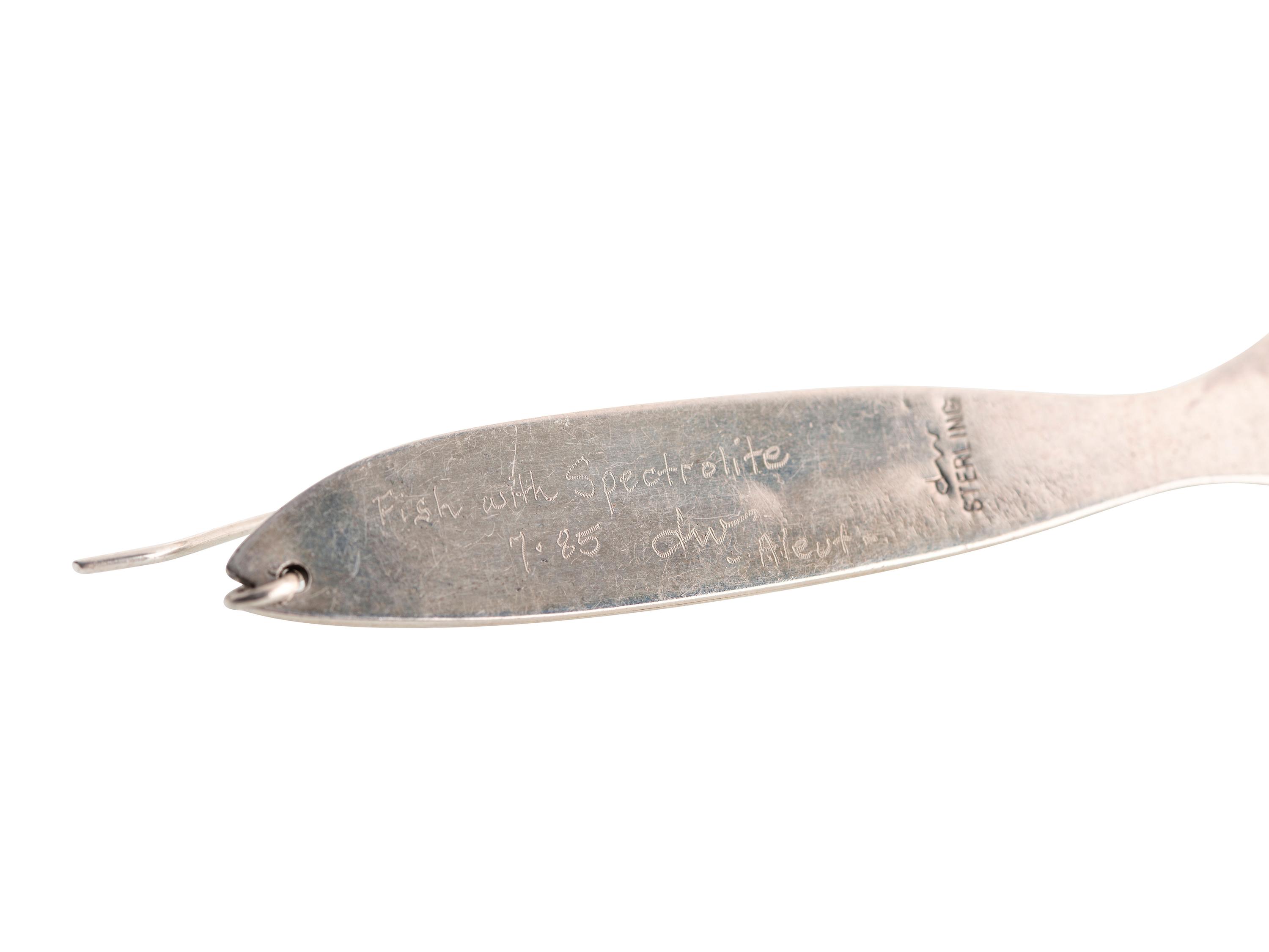 Sterling Silver Fish, with Spectrolite Inlay