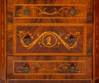 A Pair of Italian Neoclassical Walnut and Marquetry Commodini in the Manner of Maggiolini