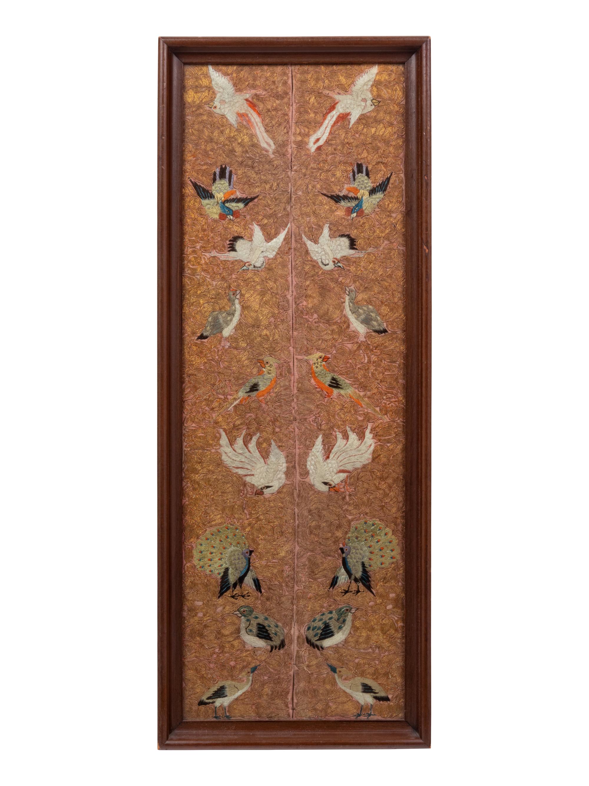 A Chinese Embroidered Silk Panel