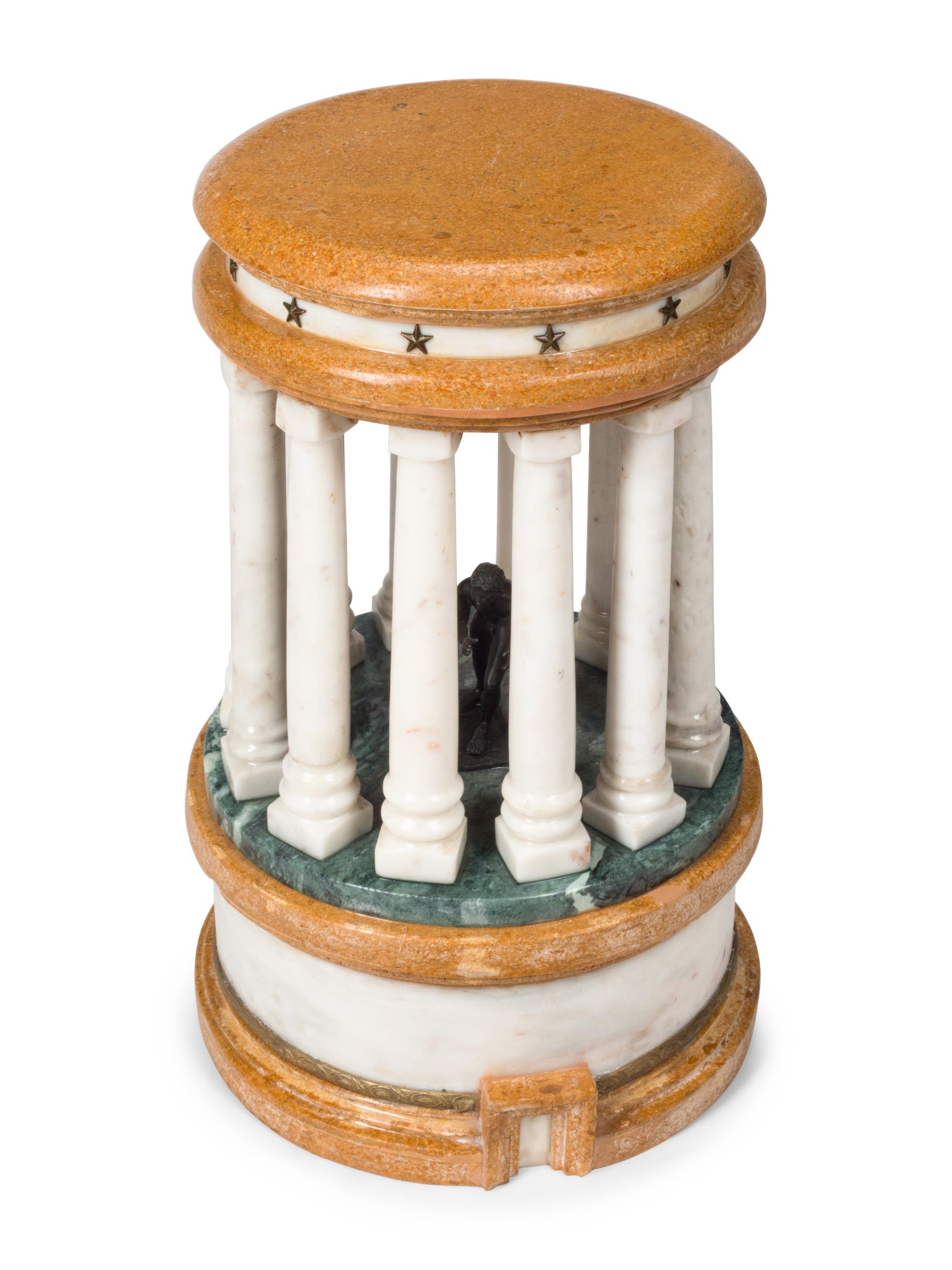 An Italian Grand Tour Style Marble Temple Model