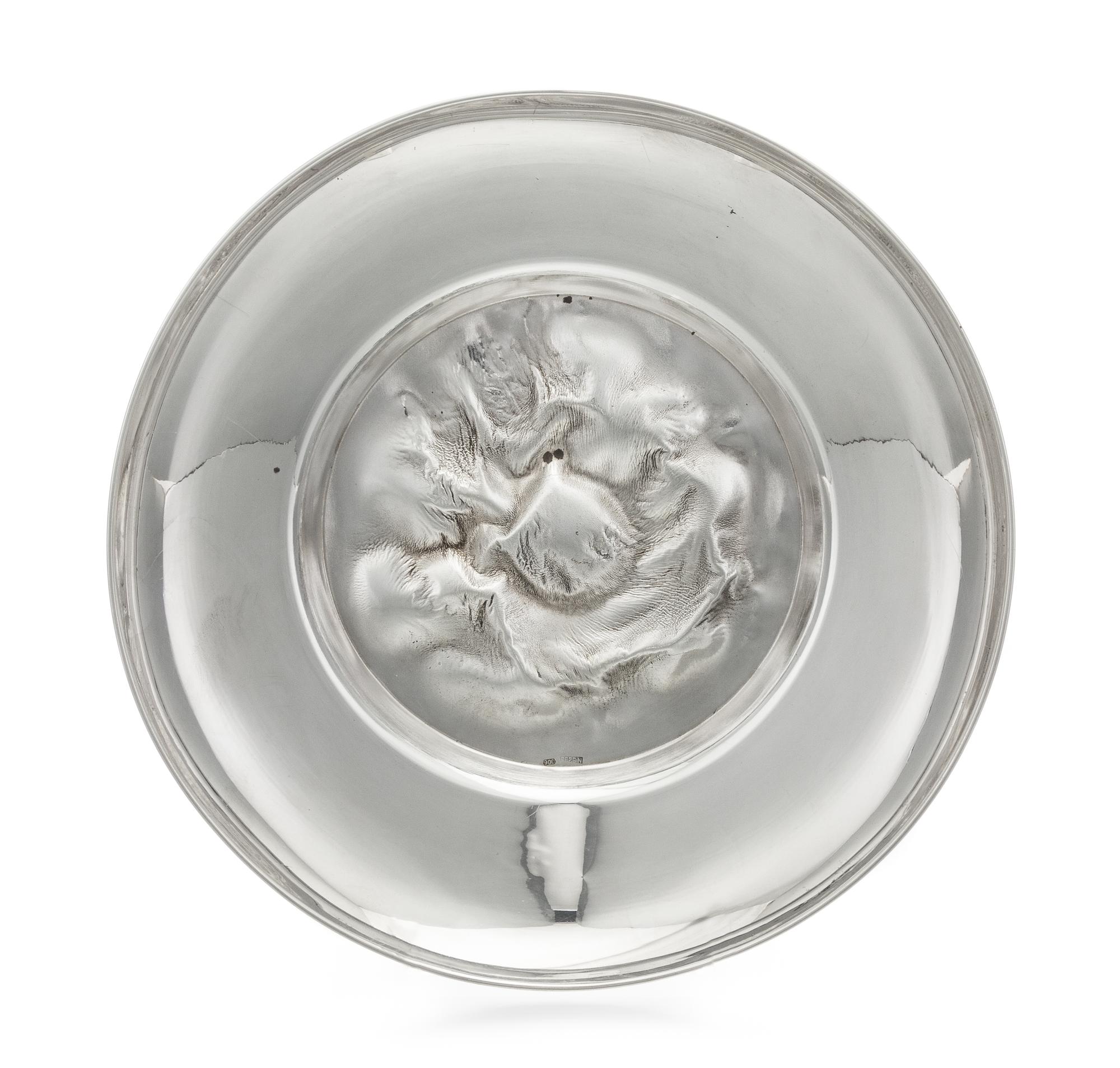 A Turkish Samodorok Decorated Silver Bowl, Sezgin, Istanbul, Mid-20th Century,