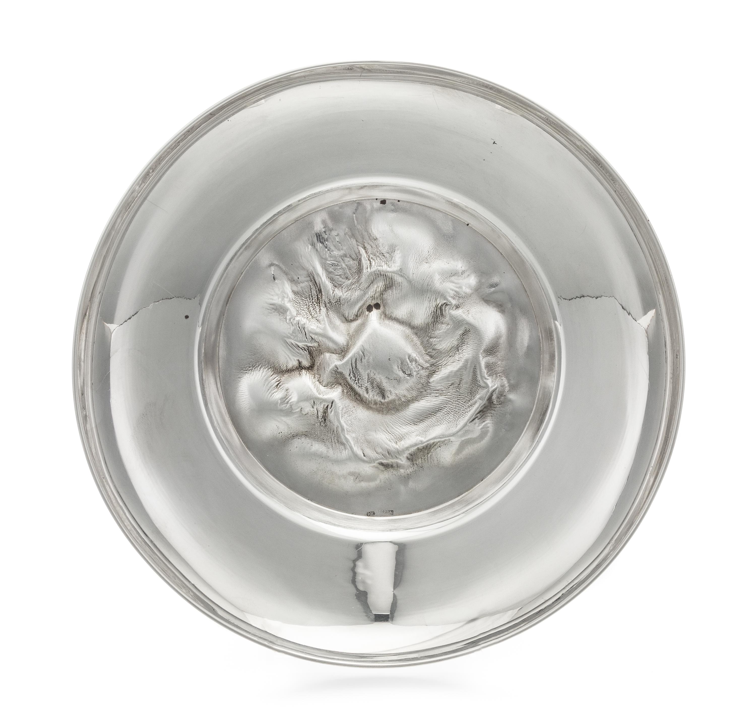 A Turkish Samodorok Decorated Silver Bowl, Sezgin, Istanbul, Mid-20th Century,