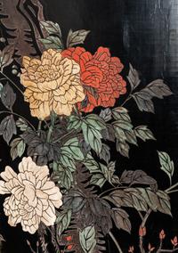 A Chinese Export Lacquer Six-Panel Floor Screen — 20TH CENTURY