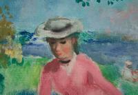 Eugénie, détente sur les berges de la Seine à Chatou , c. 1951-53