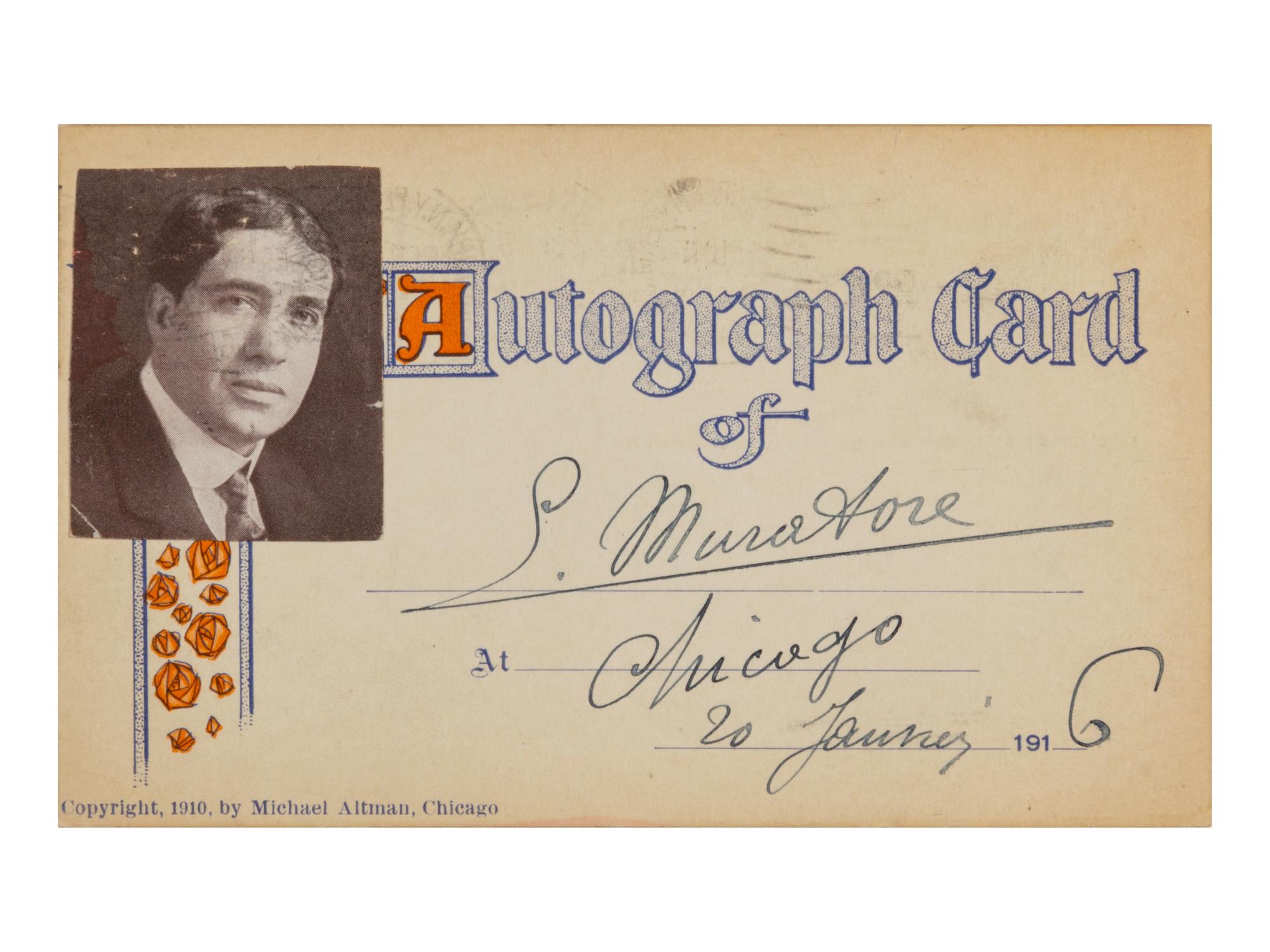 [20TH-CENTURY OPERA SINGERS]. A group of 6 photographs or photographic postcards of opera singers from the 1910s, most signed, comprising images of: